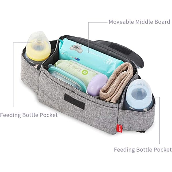 Baby Buggy Organizer Barnvagn Barnvagn Kopphållare Väskor Mommy Bag Uni