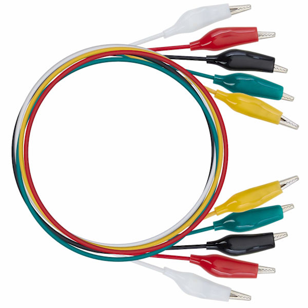 Testkabel alligator clips forbindelseskabel 5 farver 10 lang 50C