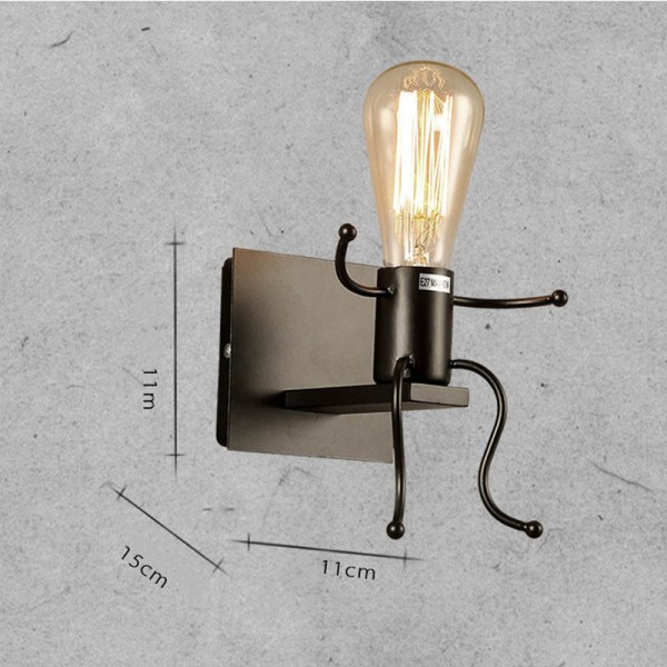 Vegglampe Light Industrial Creative Lamps Innendørs Retro Iron Ar