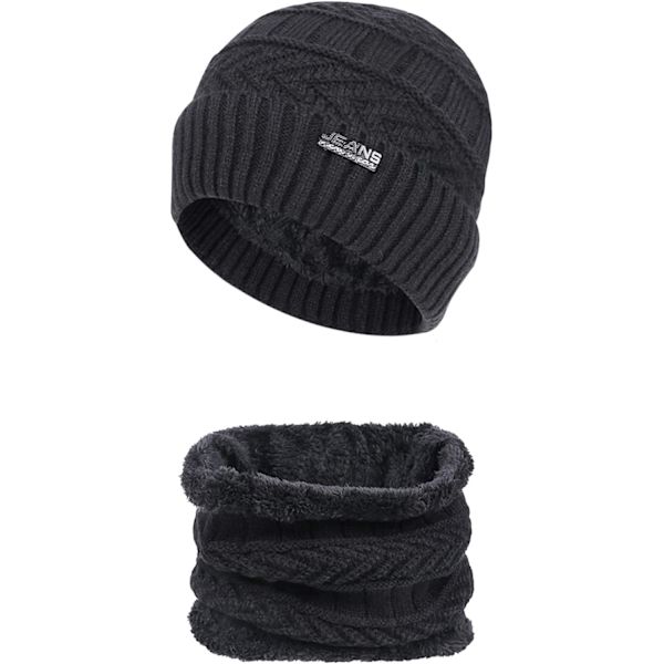Herrar Scarf Set, Mjuk Beanie, Vinterhatt för Herrar, Varm Vinter Ha