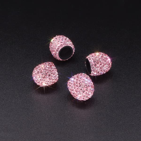 Venttiilin pölykapselit, 4 kpl Crystal Rhinestone Universal Tire Valve