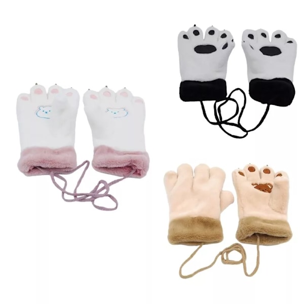 3 par vinterplädhandskar Varma fluffiga handskar Modeaccessoar Handkläder