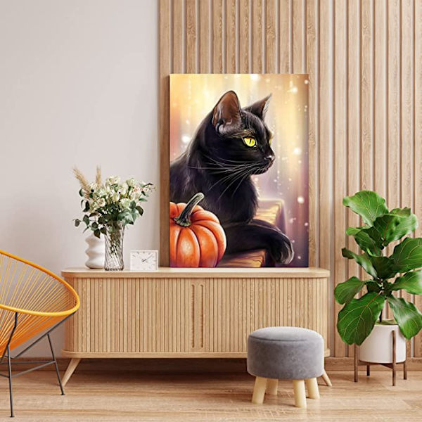 Musta kissa 5D timanttimaalaussetti 30x40cm (järjestetty numeron mukaan) 5