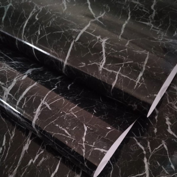 2 piece Black Adhesive Wallpaper Furniture Adhesive Paper 40cm×1