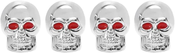 4 stk. Chrome Skull Ventilhetter Deksel Deksel Bil Tilbehør Unive