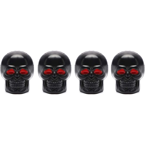 4 stk. Chrome Skull Ventilkapper Dækkapper Bil Tilbehør Unive