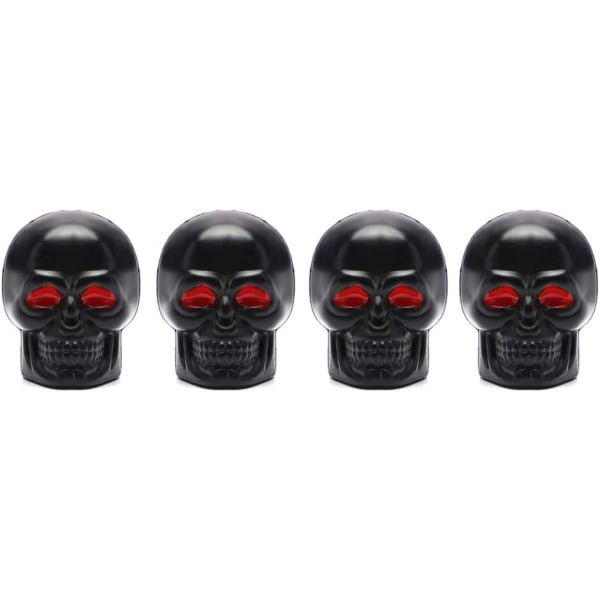 4 stykker Chrome Skull Valve Caps Dekk Caps Biltilbehør Unive