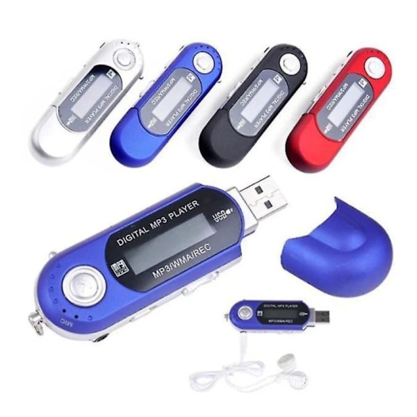 USB MP3-spelare - Portabel musikspelare - Digital LED-display - 32GB lagring - Blå blue
