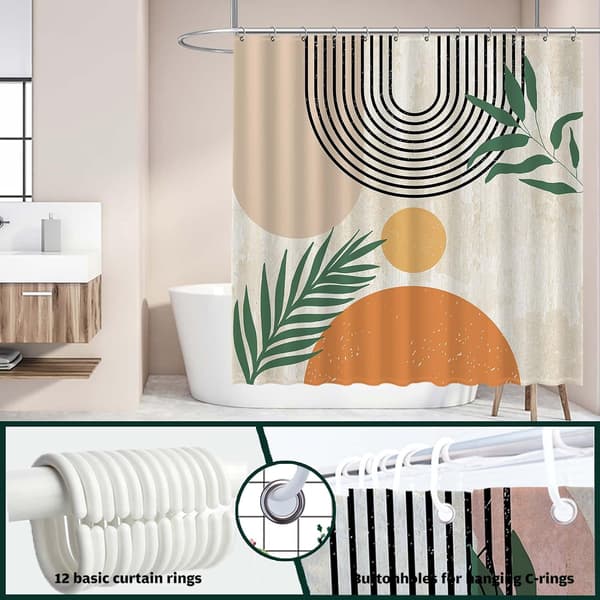 Abstrakt bruseforhæng Boho Arch Sun Beige Moderne Minimalis