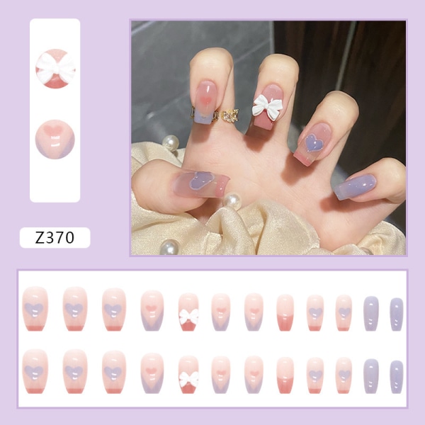 24 st Love Butterfly (limtyp) Falska naglar Korta, Nude Fre