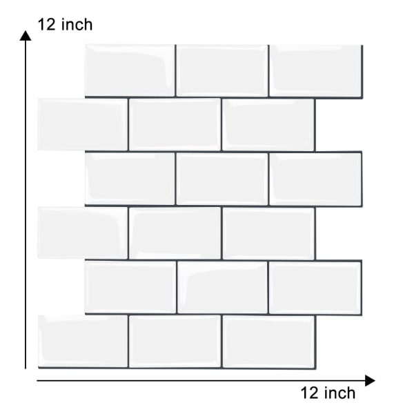 1-arkki valkoisia laattoja kuori ja kiinnitä backsplash, kiinnitä laatat K