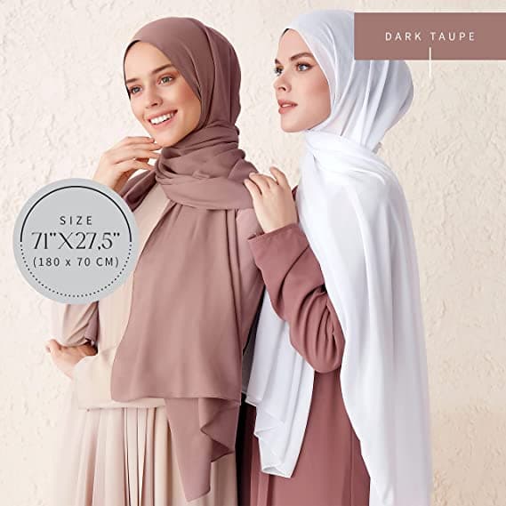 Nude Beige Chiffon Skjerf, Dame Lett Skjerf, Dame Sca