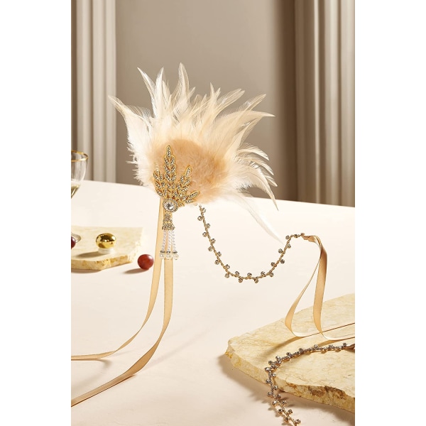 1920-luvun Gatsby Feather -pääpanta, höyhenkruunu, Gatsby Flapper -pääsy
