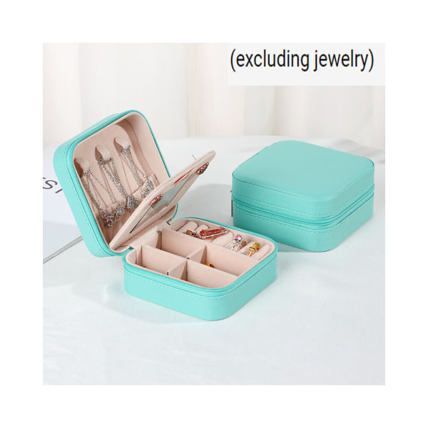 One piece (Tiffany blue) Travel Jewellery Box with Mirror for Ri