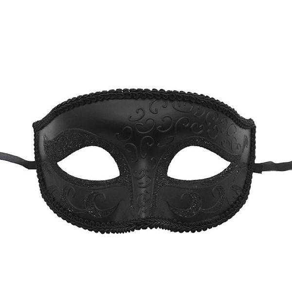 Maske til maskerade - Sort halvmaske til dansefest