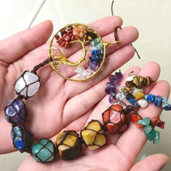 2 stk Livets tre Chakra steiner Helbredende krystaller Feng Shui Hangi