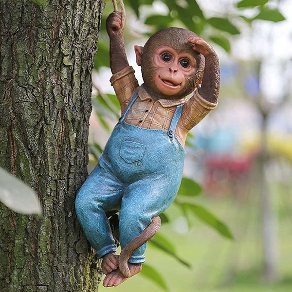 2 st Resin Monkey Climbing Hanging Resin Monkey Statue Garde