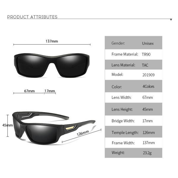 polariserte sportssolbriller for menn og kvinner, sjåførsolbriller