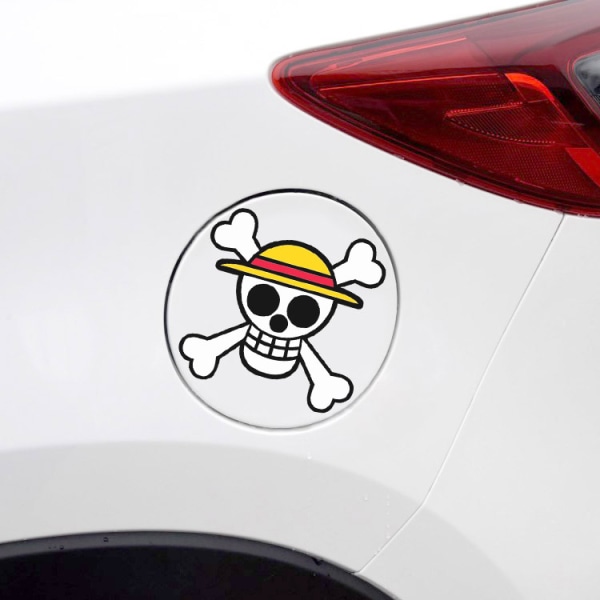 2 stk Luffy stråhat Pirat Decal Vinyl Sticker 4,7" x 4,7" Auto