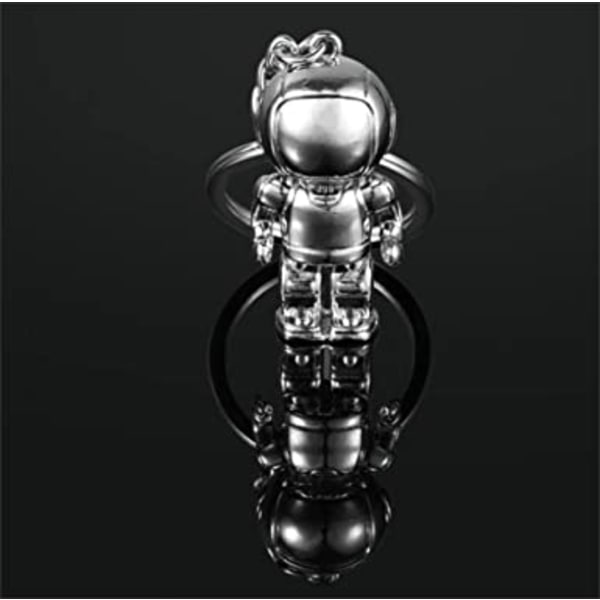 3D Astronaut Space Robot Brass Keychain Pendant Men Car Waist Bu