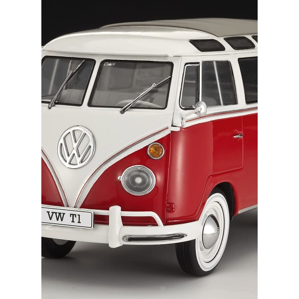 Modelbyggesæt - VW T1 Samba Bus, Rød/Hvid Volkswagen bus model retr
