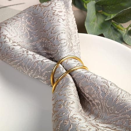 12 stk. (gull) Gull serviettringer Metall spiral serviettringer spenne