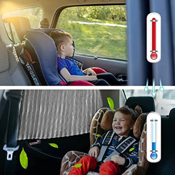 Auton sivuikkunan aurinkosuojat (2 kpl, hopea), magneettiset autoverhot