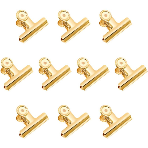 10 stk. 2 tommer rustfrit stål binderclips store bulldog metal/