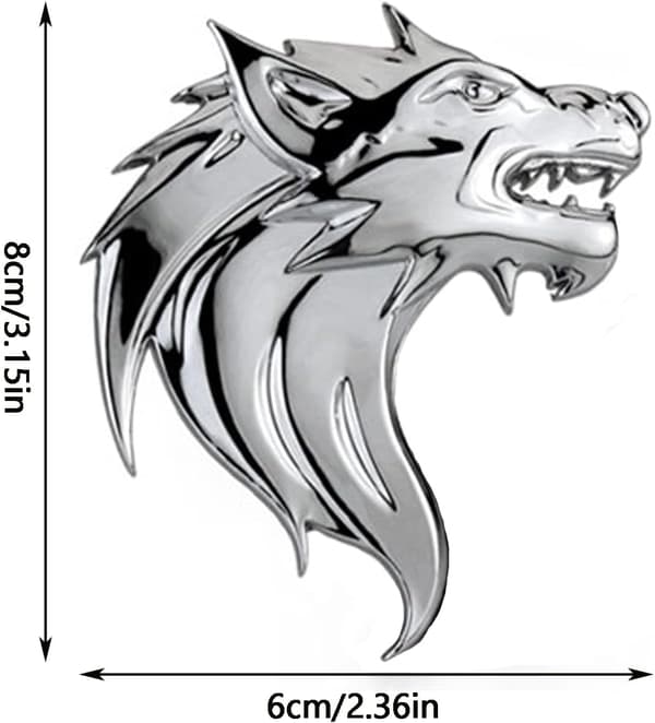 Par 3D Metal Wolf Head Bilsticker 3D Metal Bilsticker Wolf Head Bilslogotyp Wolf Head Logotyp