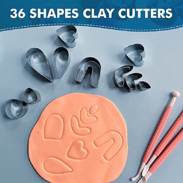 113 st Polymer Clay Cutters Set för att tillverka örhängen med örhänge C