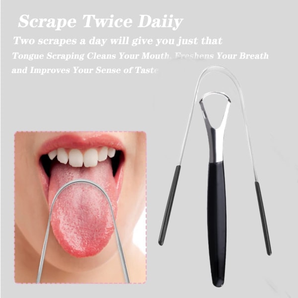 Tongue Scraper, U-muotoinen käsintehty metalli ruostumaton teräs Tongue Sc