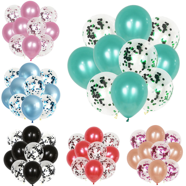 60 stk. Konfetti Ballon 30cm Klar Konfetti Helium Latex Ball