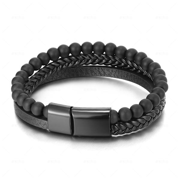 Herrarmband, herr läderarmband natursten armband wi