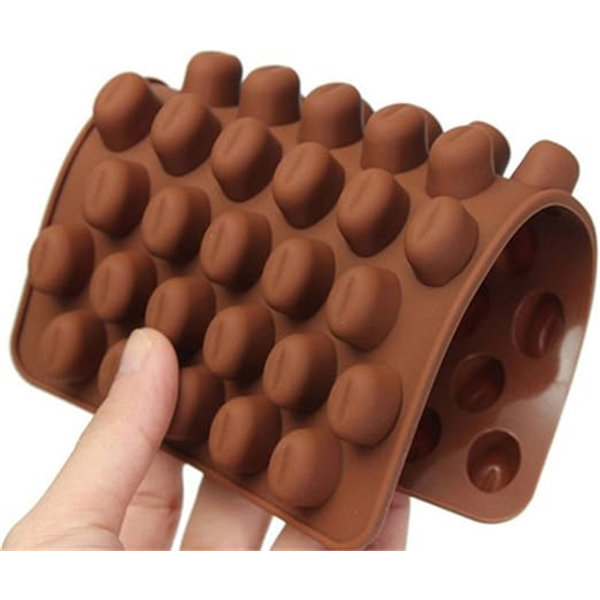Kaffe Bønne Chokoladeform 55 Huller 3D Silikone Non-Stick Chokolade