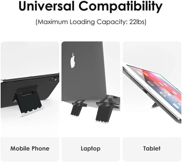 Sæt med 2 sorte mini-laptopstativer, usynligt laptopstativ, foldbart