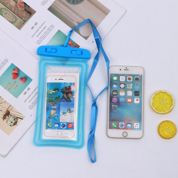 2st smartphone vattentät väska med flytande krockkudde (blå 5.2-6.