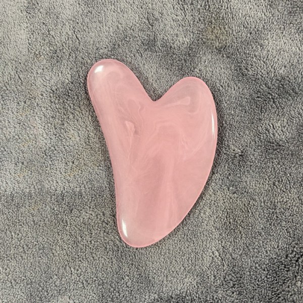 Pink resin rose quartz gua sha sten ansigtsværktøj, gua sha blad f