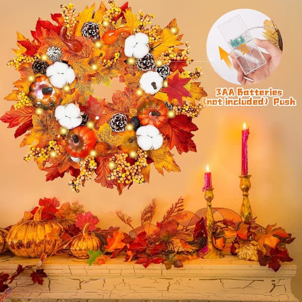 50cm høstkrans, dørkransdekorasjon høst Thanksgiving Decora