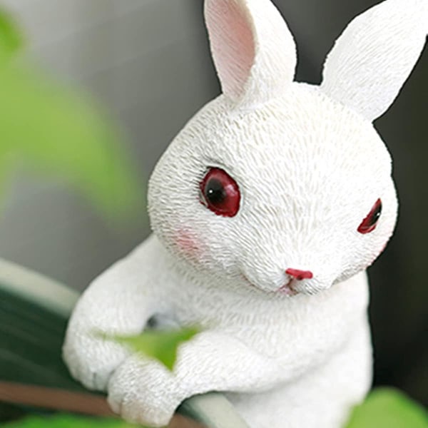 Bunny Statyer Trädgårdsdekor, Fairy Garden Accessoarer, Miniat
