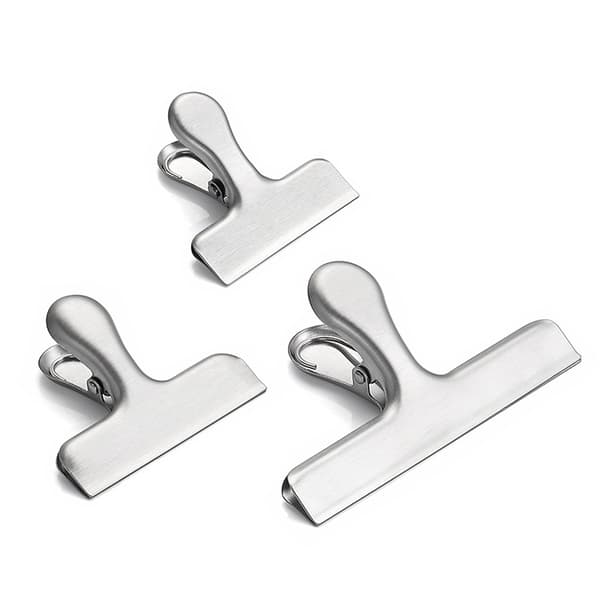 3 stk. rustfrit stål forsegling clips, multifunktionsmapper,