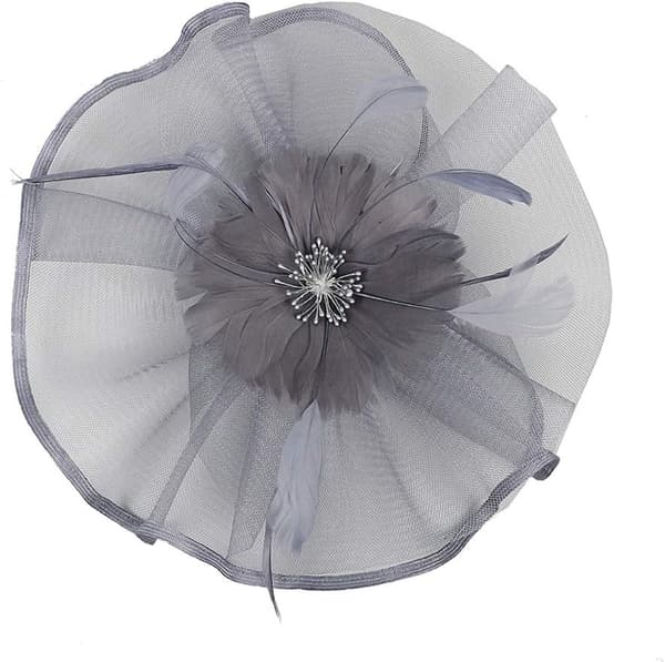 (Grå) Mesh bröllop bikini hatt kreativa modeller bal hårsnodd du