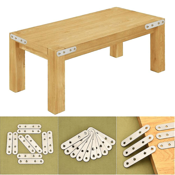 10 stk. rustfrit stål Heavy Duty lige samling reparation flade pladebeslag