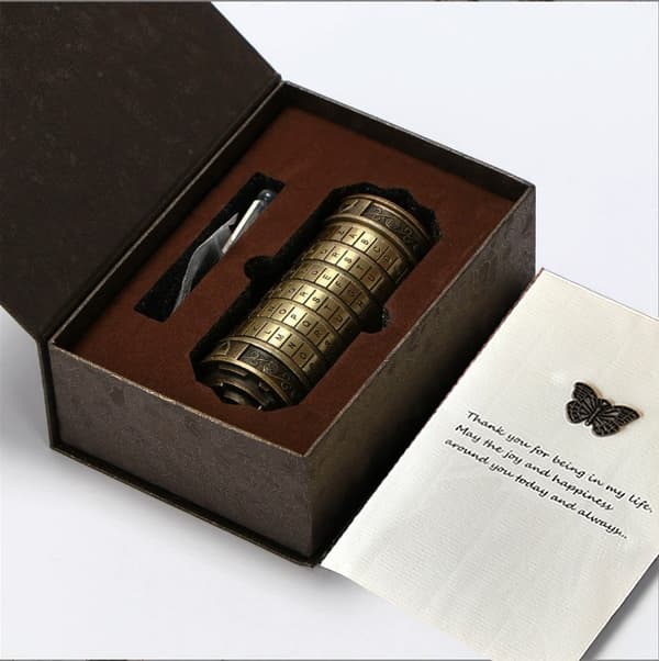 Cryptex Da Vinci-koden Mini Cryptex Lås Pusselboxar med Hemligt (Brons)