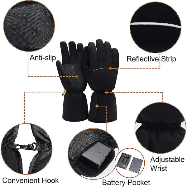 Elektriske opvarmede handsker, bærbare batterivarme termiske handsker, w | Fyndiq