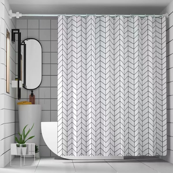 180x180cm Basics Chevron Mønster Bruseforhæng