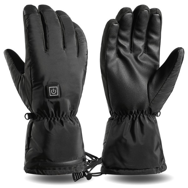 Opvarmede handsker, Vinter elektriske varme handsker til mænd, kvinder, Sort L