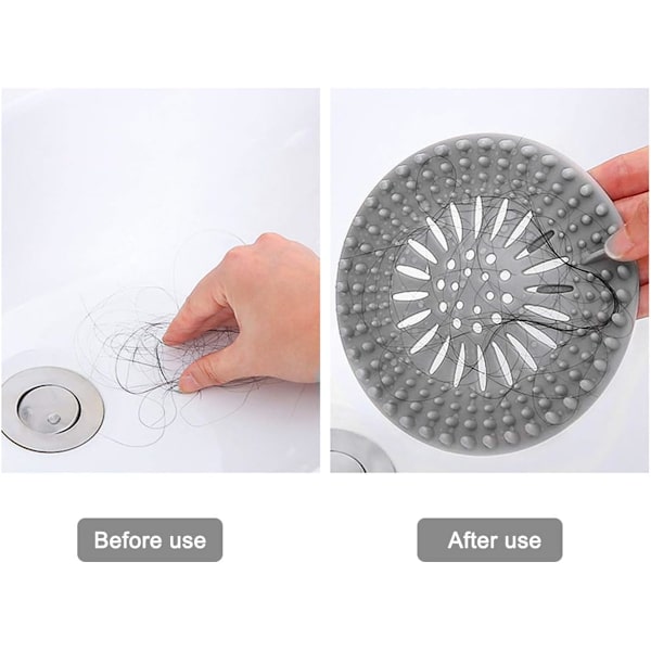 4 stk silikonhårfilter, servantfilter, vaskefilter, avløp