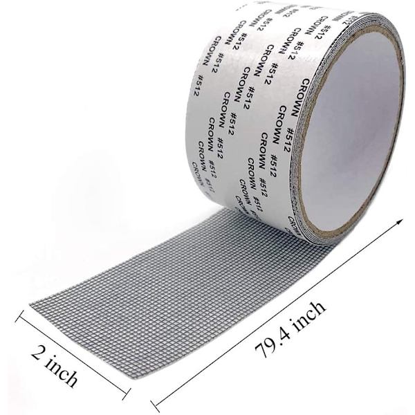 2 stk. Vindue Skærm Reparation Grå Kit Tape, 2x80'' Stærk Klæbemiddel