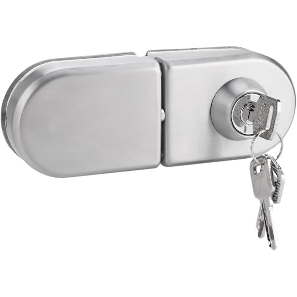 Glassdør Lås, Anti-Tyveri Sikkerhet, 10~12mm, Rustfritt Stål, med Åpen Nøkkel, Egnet for Hjem, Hotell, Kontor, Bad
