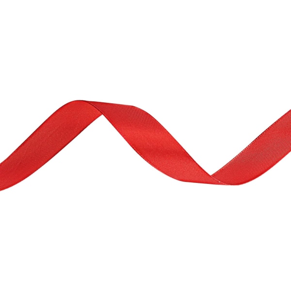 (Rød) satinbånd, hvid dobbeltsidet polyester satinbånd 20 mm